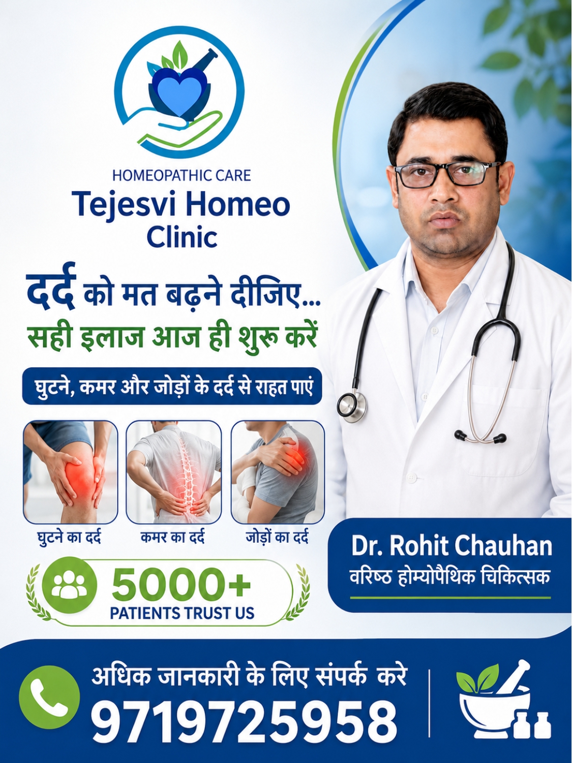 Dr. Rohit Chauhan pain relief poster