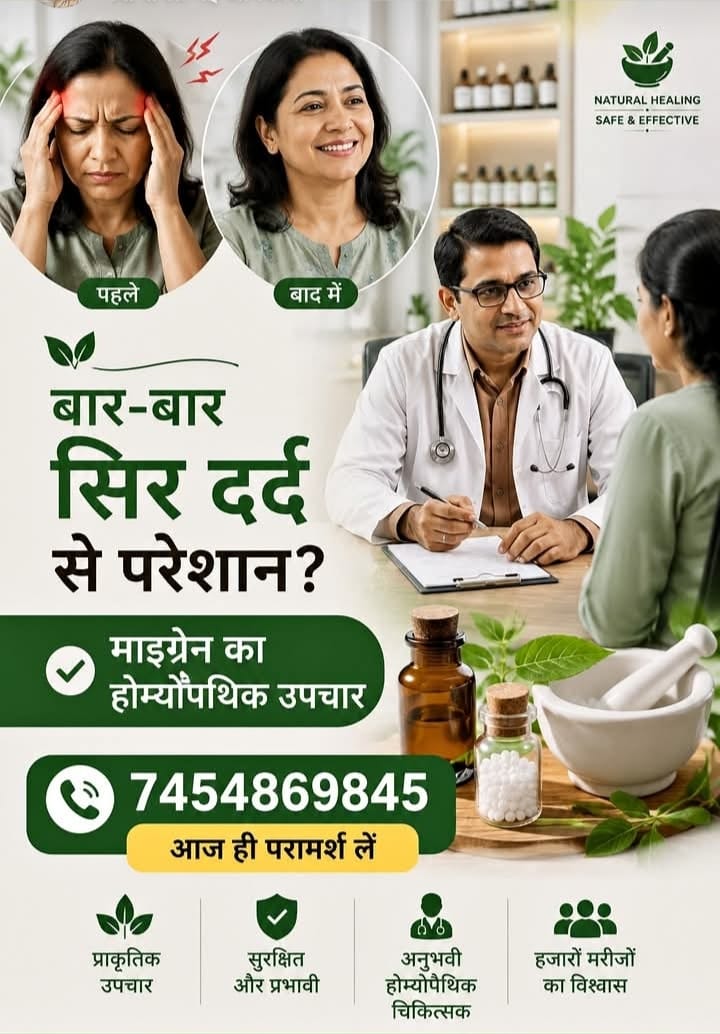 Migraine homoeopathic treatment poster